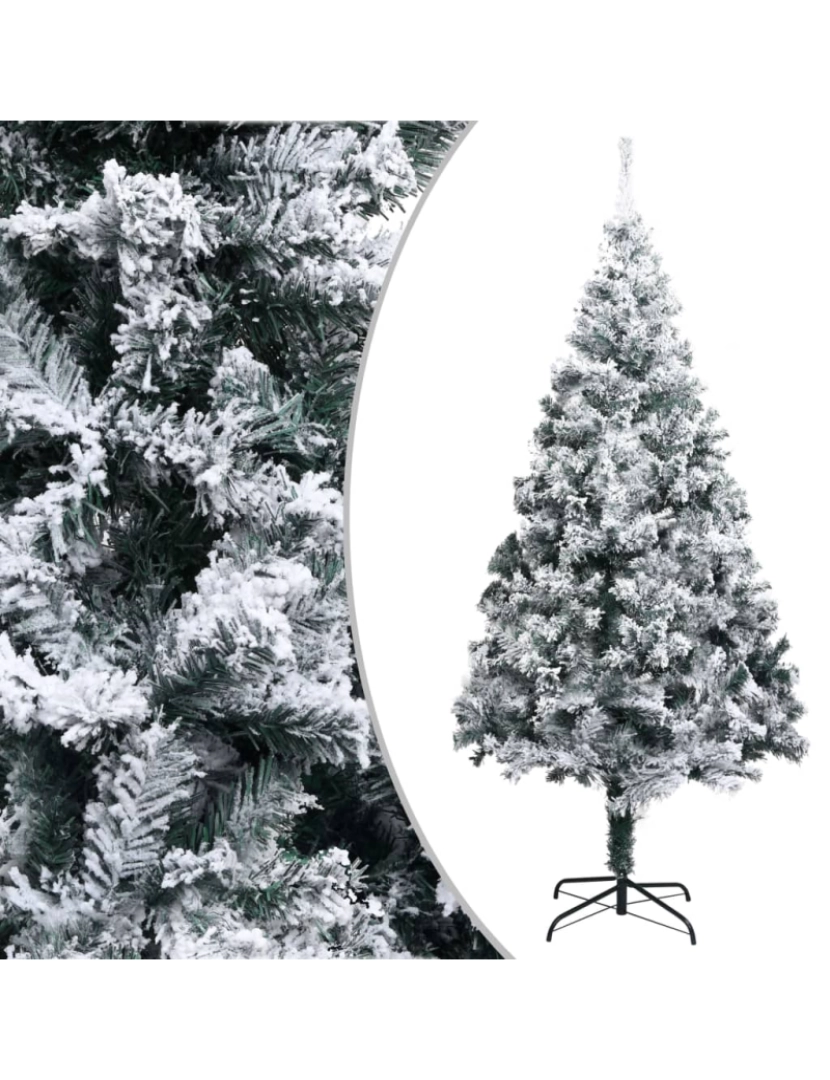 imagem de vidaXL Árvore Natal artificial pré-iluminada c/ bolas 240 cm PVC verde3