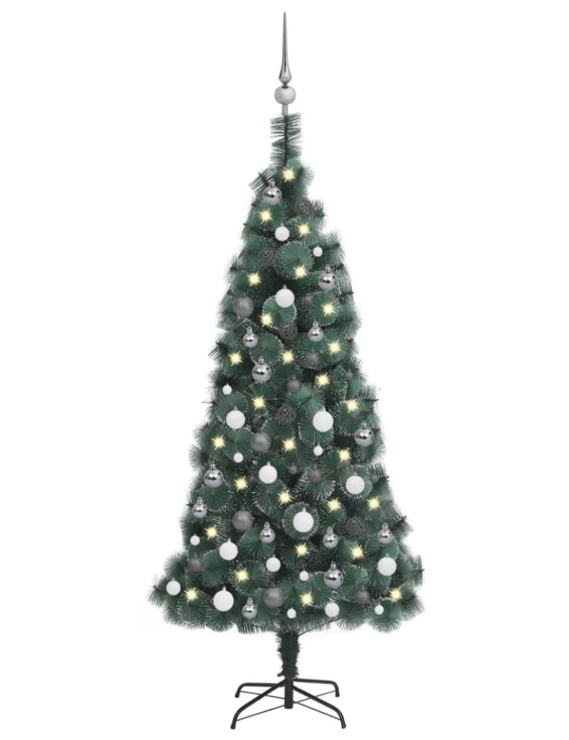 Vidaxl - vidaXL Árvore Natal artificial c/ luzes LED/bolas 150 cm PVC/PE verde