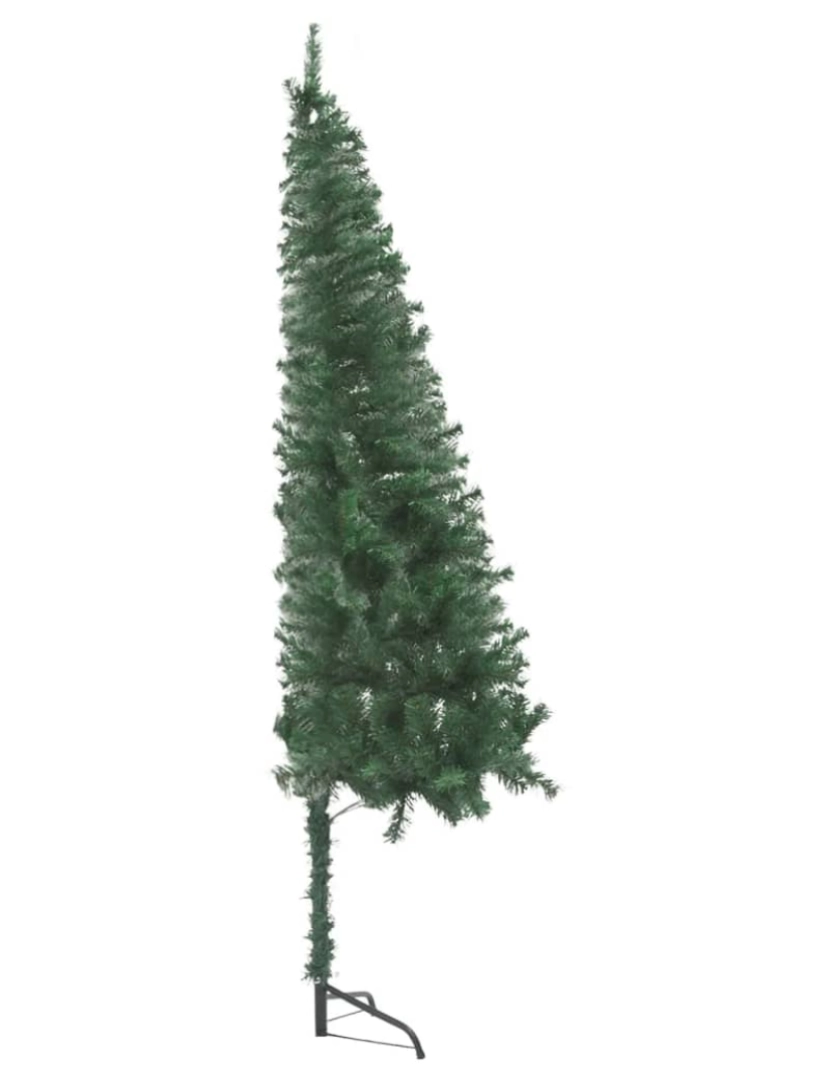 imagem de vidaXL Árvore Natal artif. canto c/ luzes LED/bolas 240 cm PVC verde3