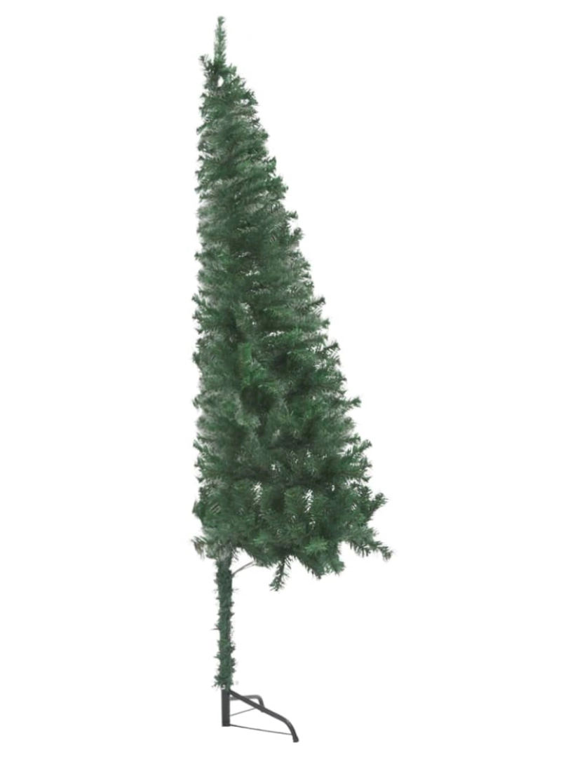 imagem de vidaXL Árvore Natal artif. canto c/ luzes LED/bolas 150 cm PVC verde4