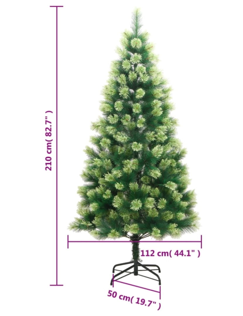 imagem de vidaXL Árvore de Natal artificial articulada com suporte 210 cm10