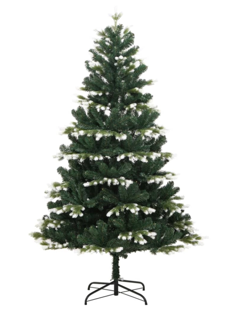 imagem de vidaXL Árvore de Natal artificial articulada c/ flocos de neve 210 cm3