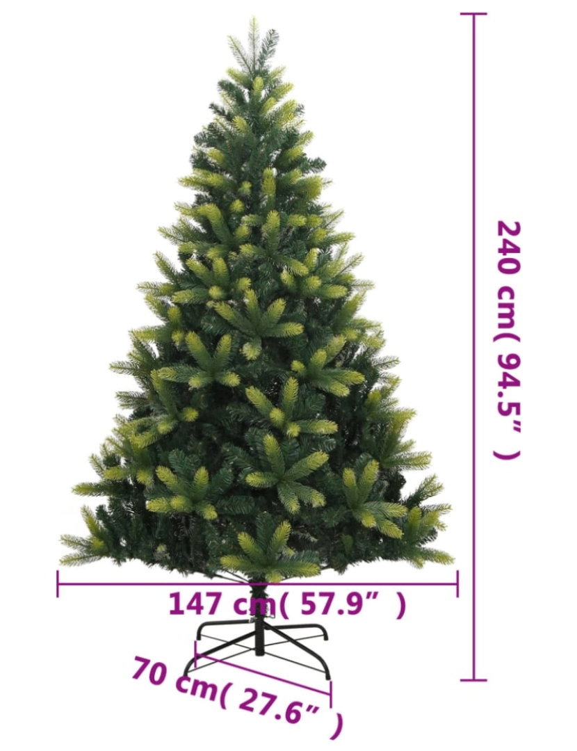 imagem de vidaXL Árvore de Natal artificial articulada com suporte 240 cm10