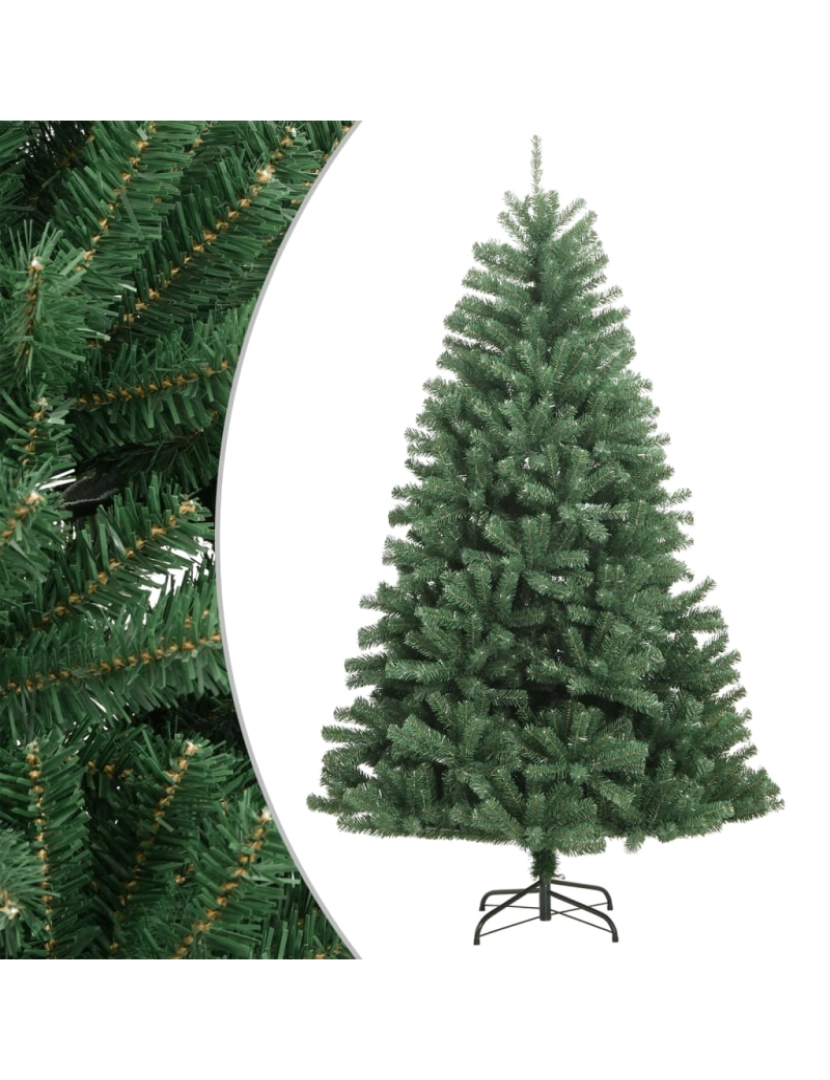 imagem de vidaXL Árvore de Natal artificial articulada com suporte 150 cm verde2