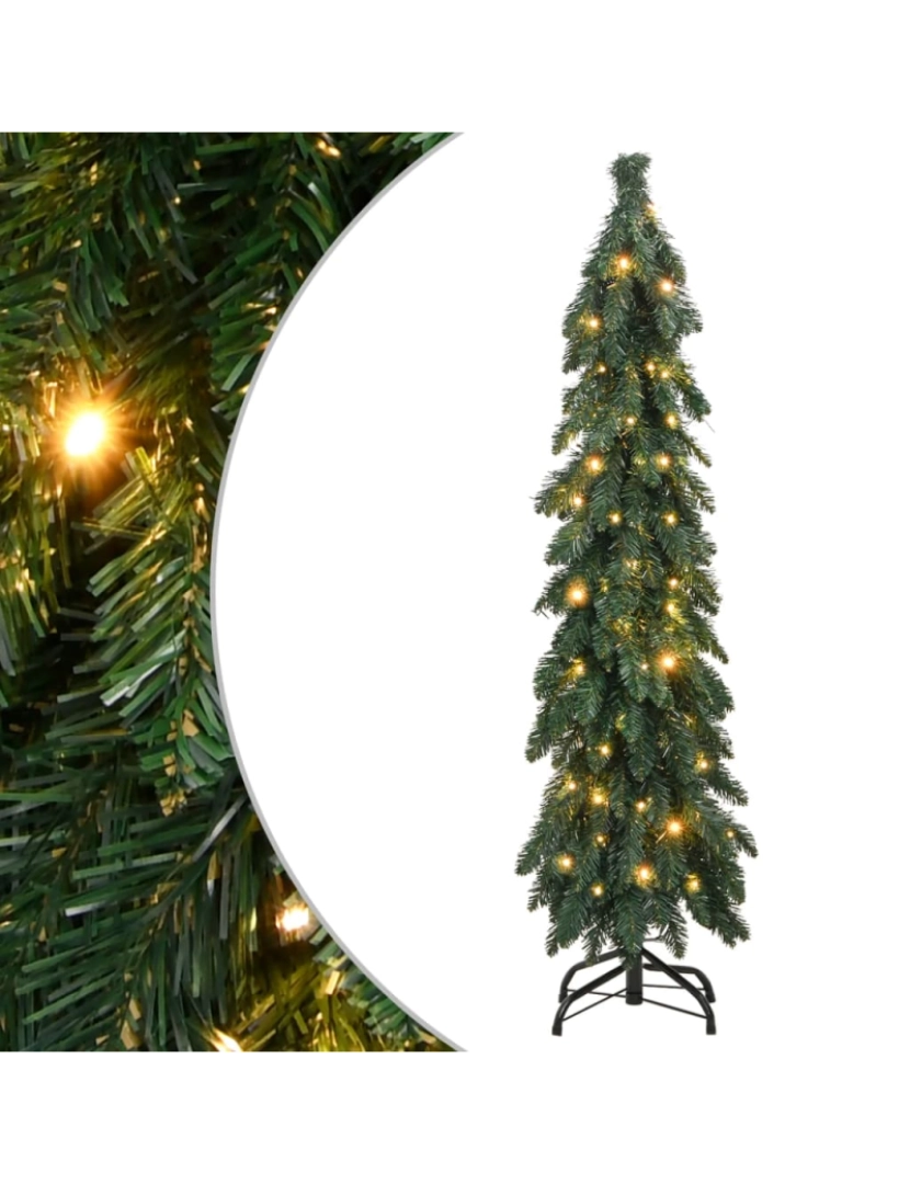 imagem de vidaXL Árvore de Natal artificial pré-iluminada + 60 luzes LED 120 cm1