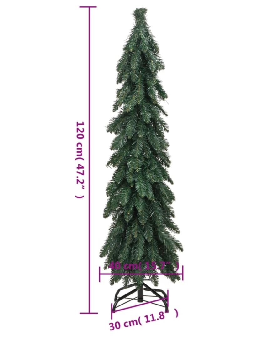 imagem de vidaXL Árvore de Natal artificial pré-iluminada + 60 luzes LED 120 cm11