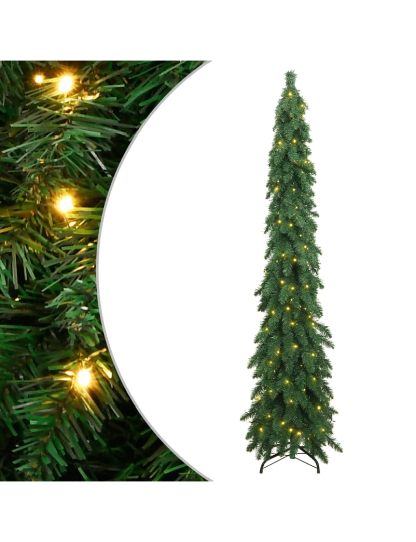 imagem de vidaXL Árvore de Natal artificial pré-iluminada + 100 luzes LED 180 cm1