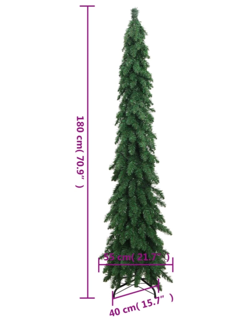 imagem de vidaXL Árvore de Natal artificial pré-iluminada + 100 luzes LED 180 cm11