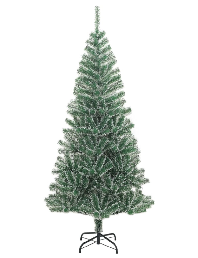 imagem de vidaXL Árvore de Natal artificial c/ flocos de neve 180 cm verde3