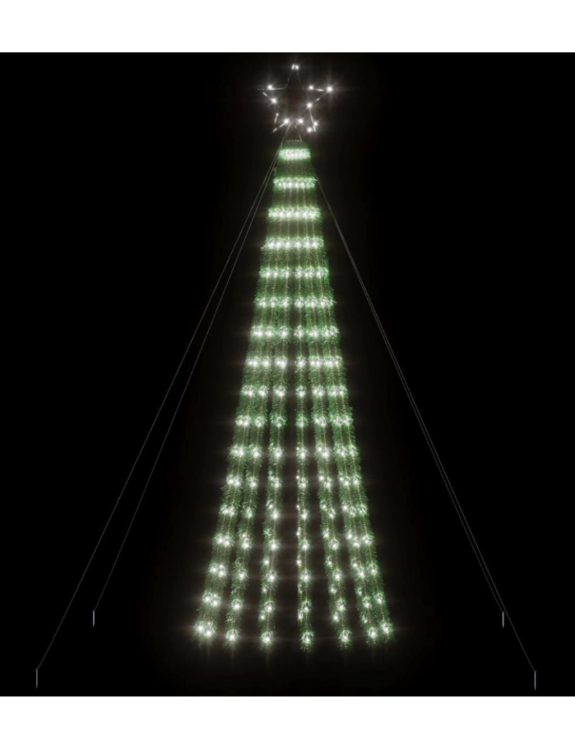 imagem de vidaXL Árvore de Natal luminosa em cone 275 LEDs 180 cm branco frio4