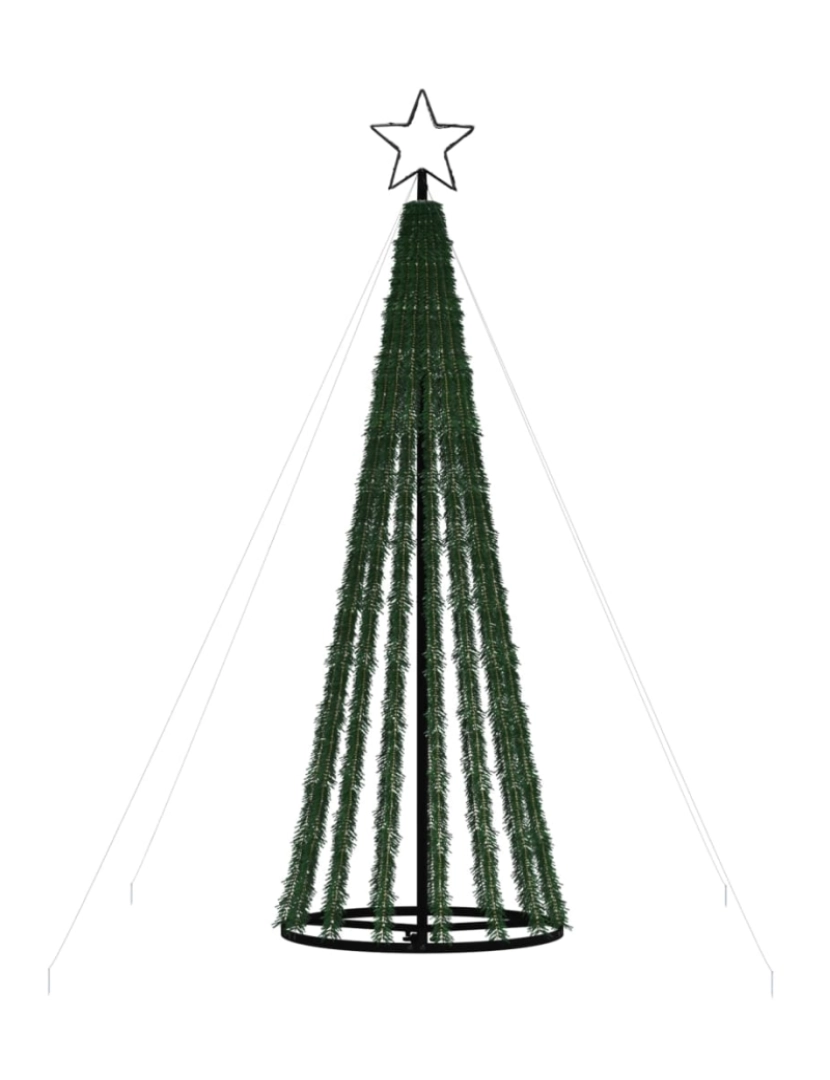 imagem de vidaXL Árvore de Natal luminosa em cone 275 LEDs 180 cm branco frio6