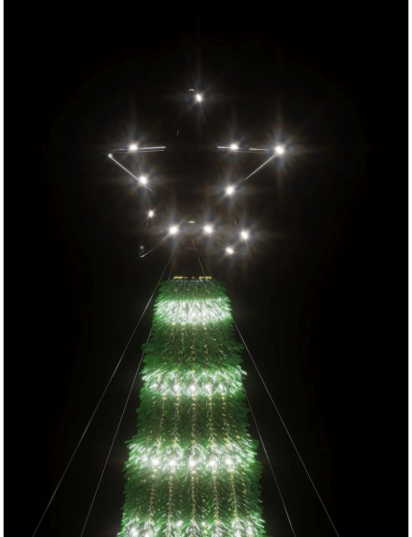 imagem de vidaXL Árvore de Natal luminosa em cone 275 LEDs 180 cm branco frio7