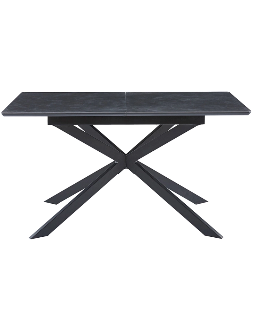 ADEC - MESA DE JANTAR EXTENSÍVEL VULCANO 140 - 180 X 80 CM CERÂMICA PRETA / PRETA