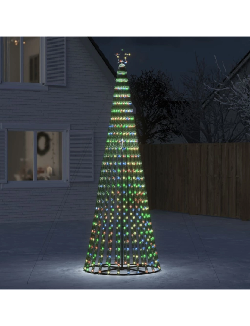 Vidaxl - vidaXL Iluminação p/ árvore de Natal cone 688 luzes LED 300cm colorido