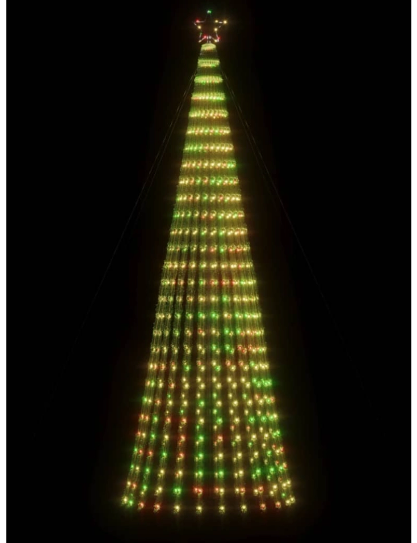 imagem de vidaXL Iluminação p/ árvore de Natal cone 688 luzes LED 300cm colorido4