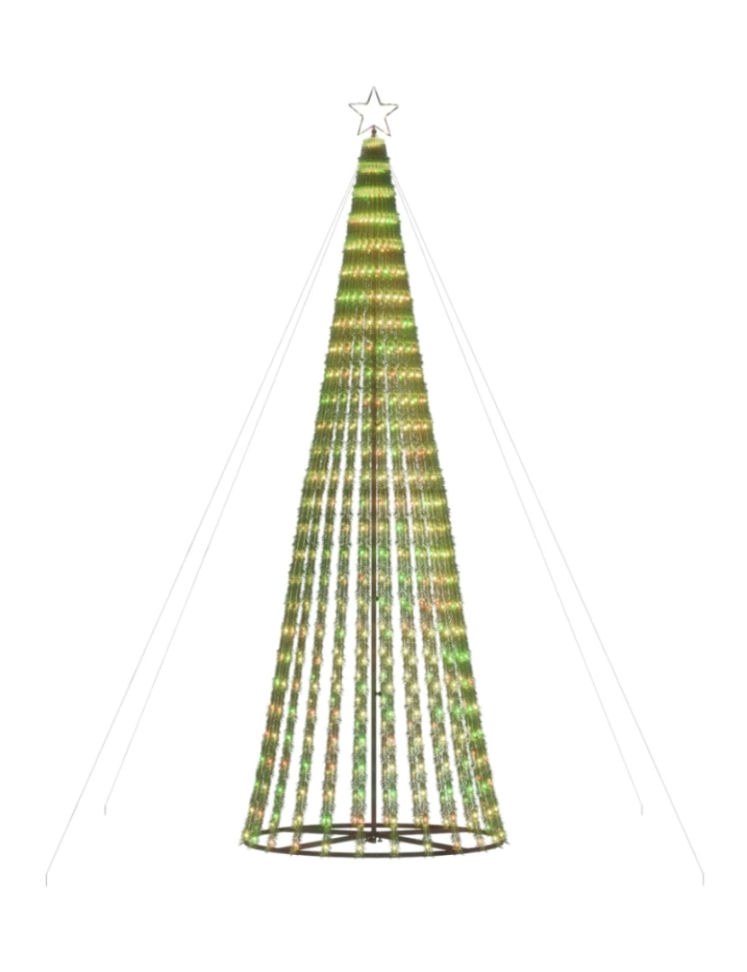 imagem de vidaXL Iluminação p/ árvore de Natal cone 688 luzes LED 300cm colorido5