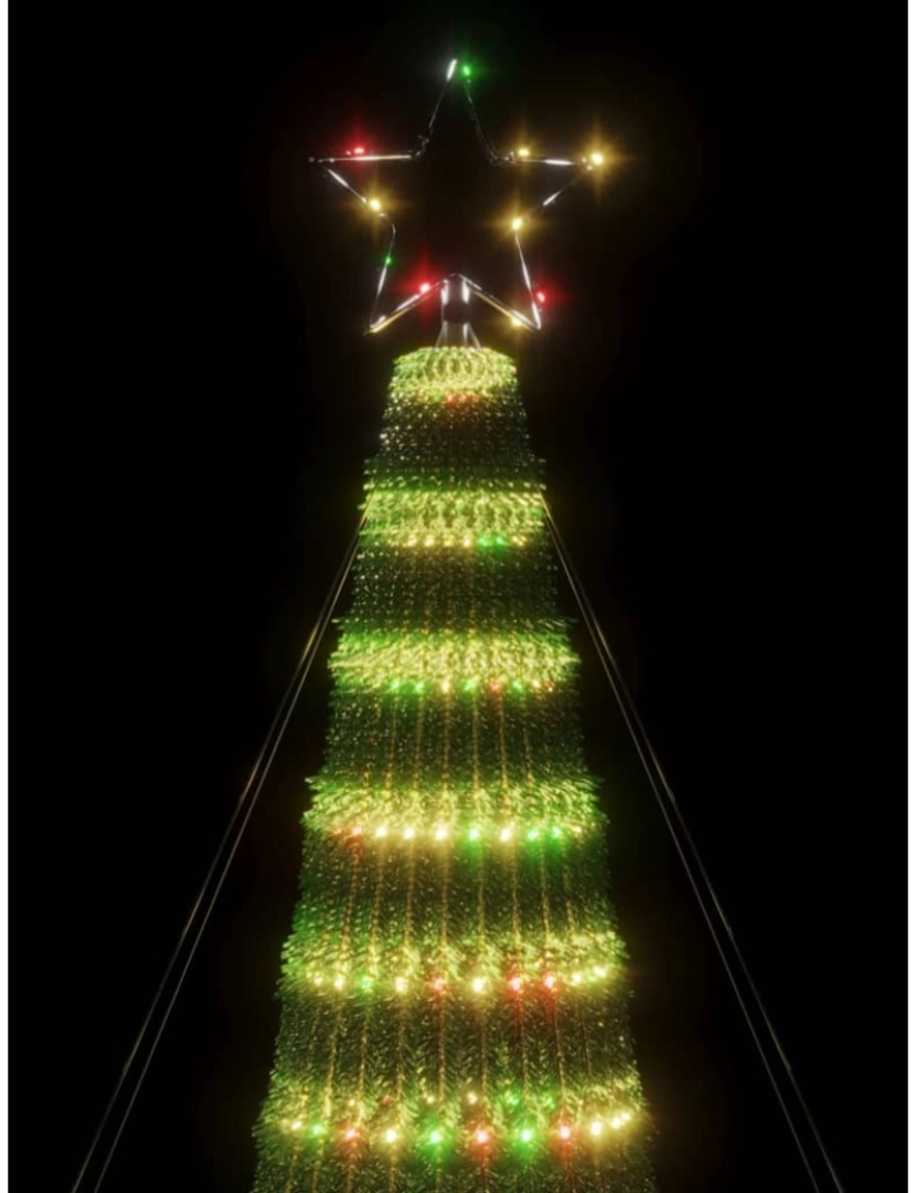 imagem de vidaXL Iluminação p/ árvore de Natal cone 688 luzes LED 300cm colorido7