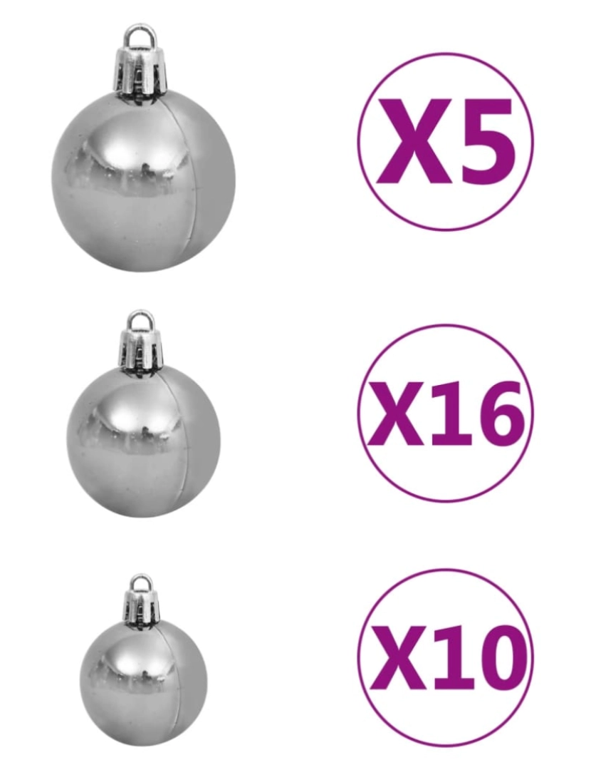 imagem de vidaXL Árvore Natal artificial c/ 300 luzes LED, bolas e neve 210 cm10