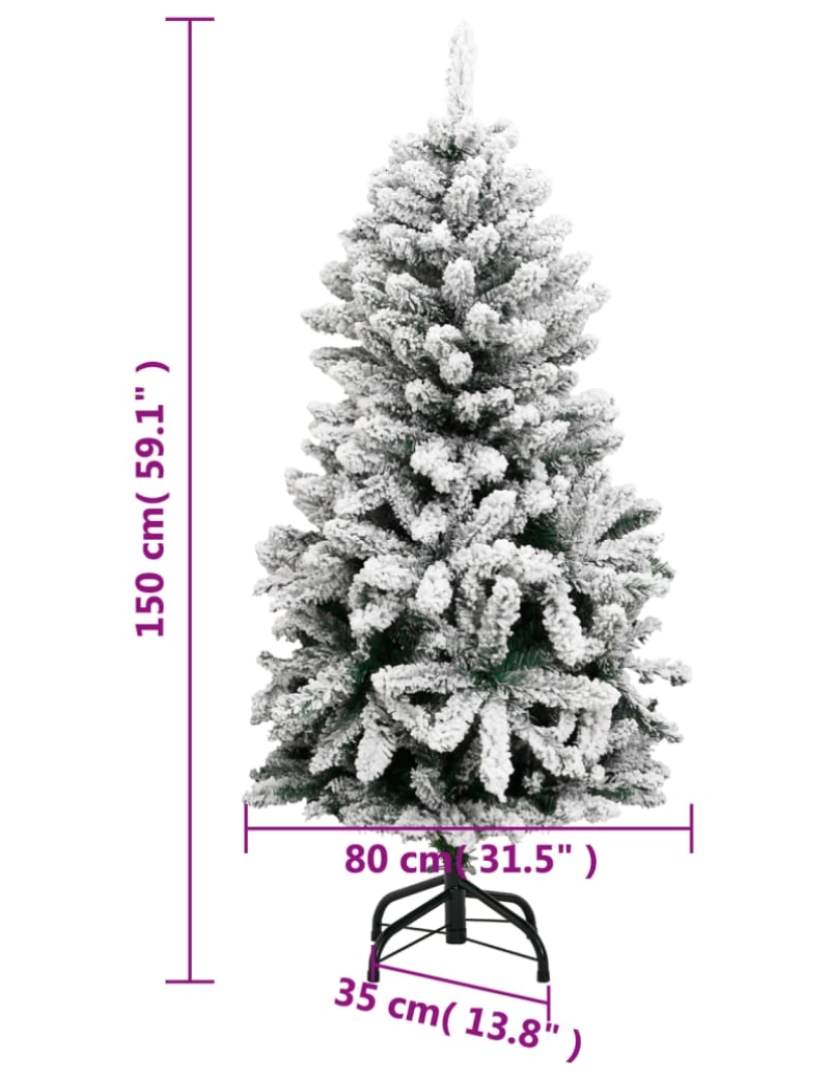 imagem de vidaXL Árvore Natal artificial articulada c/ 150 luzes LED+bolas 150cm11