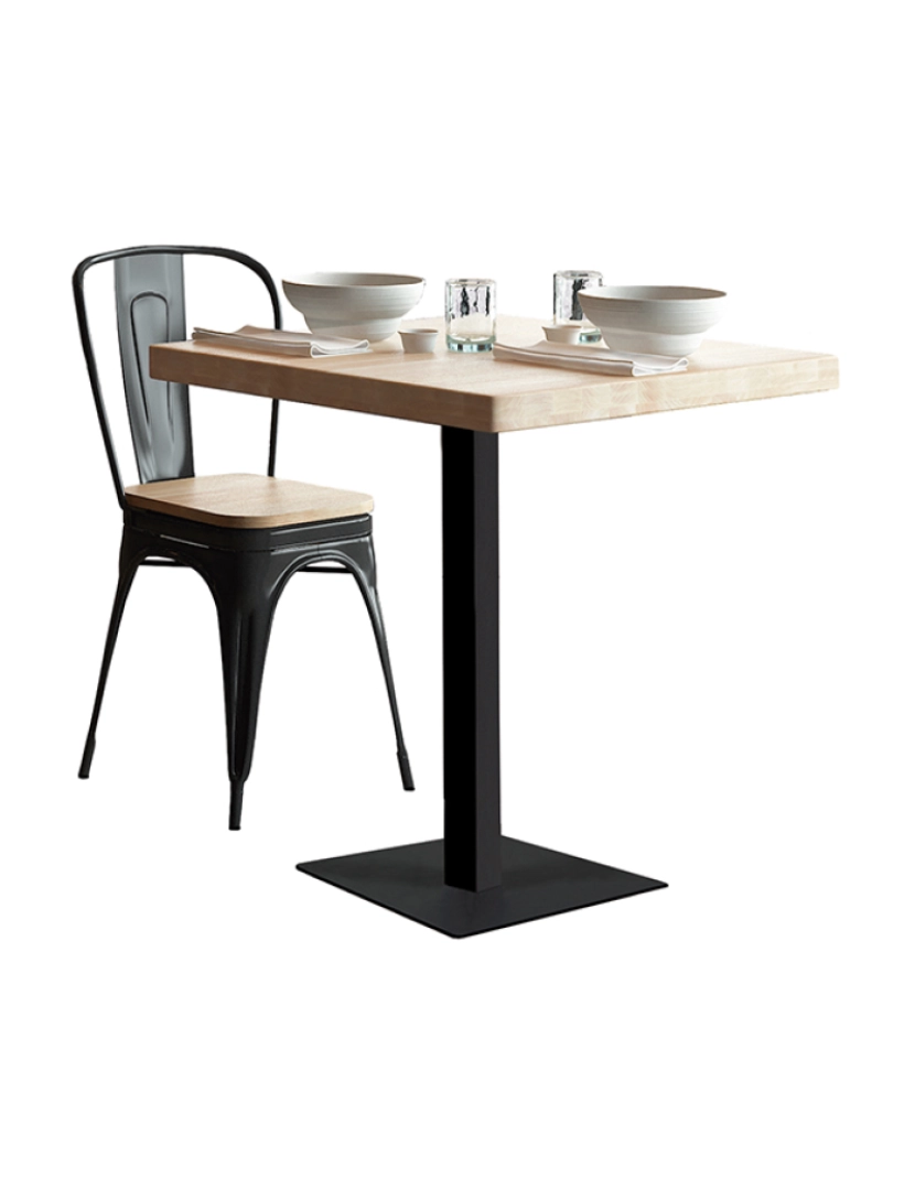 ADEC - MESA MOSS 60 X 60 CM ROBLE NORDISH / NEGRO