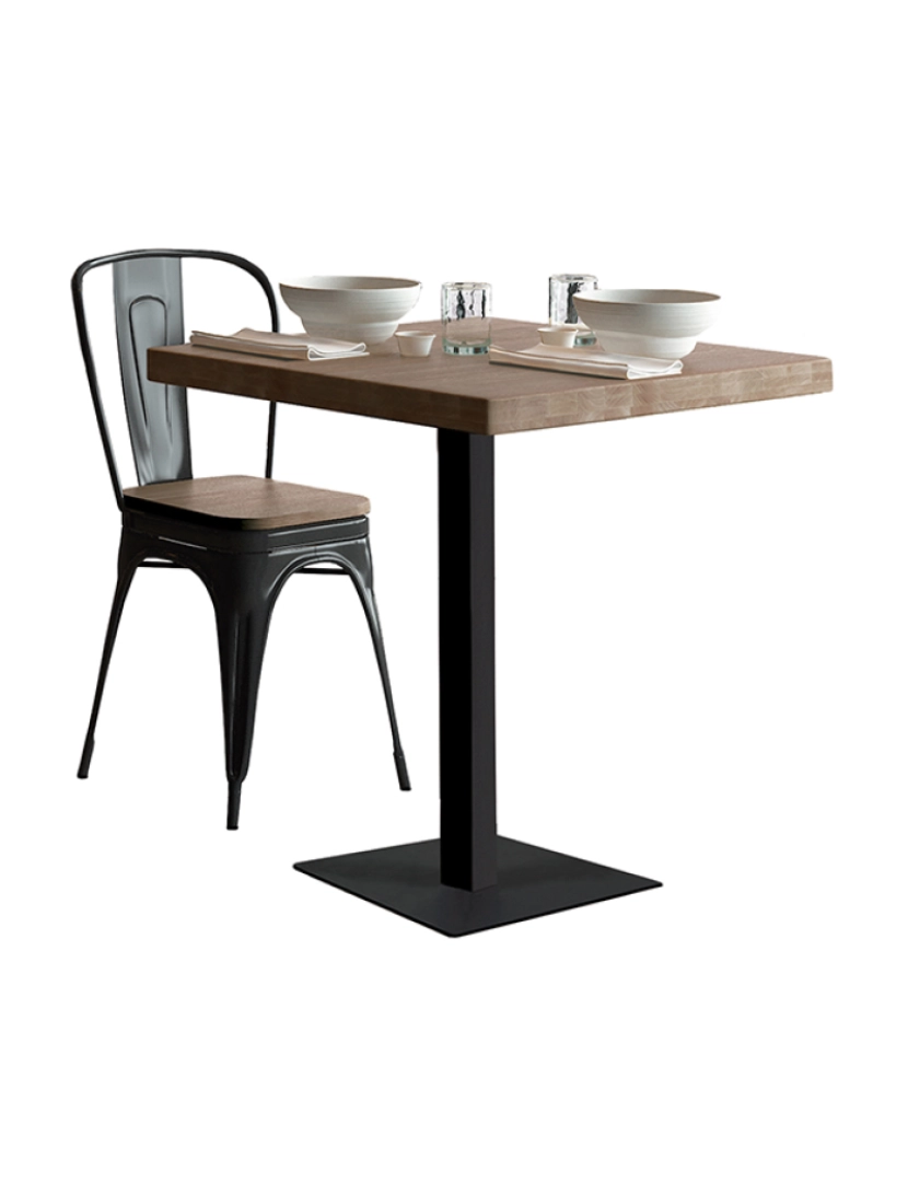 ADEC - MESA MOSS 60 X 60 CM ROBLE AMERICANO / NEGRO