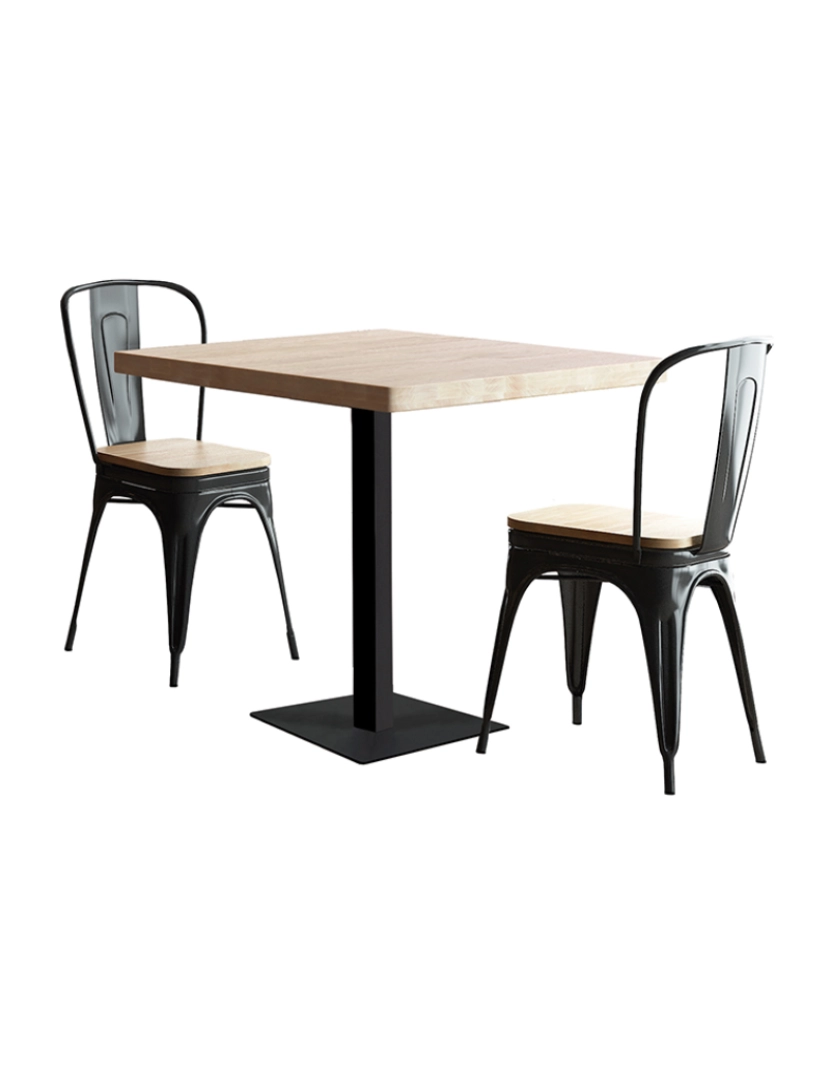 ADEC - MESA MOSS 70 X 70 CM ROBLE NORDISH / NEGRO