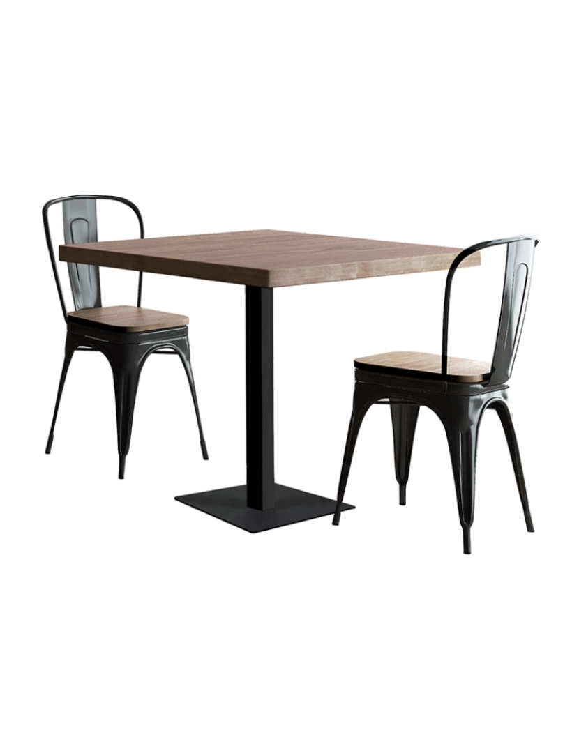 ADEC - MESA MOSS 70 x 70 CM ROBLE AMERICANO / NEGRO