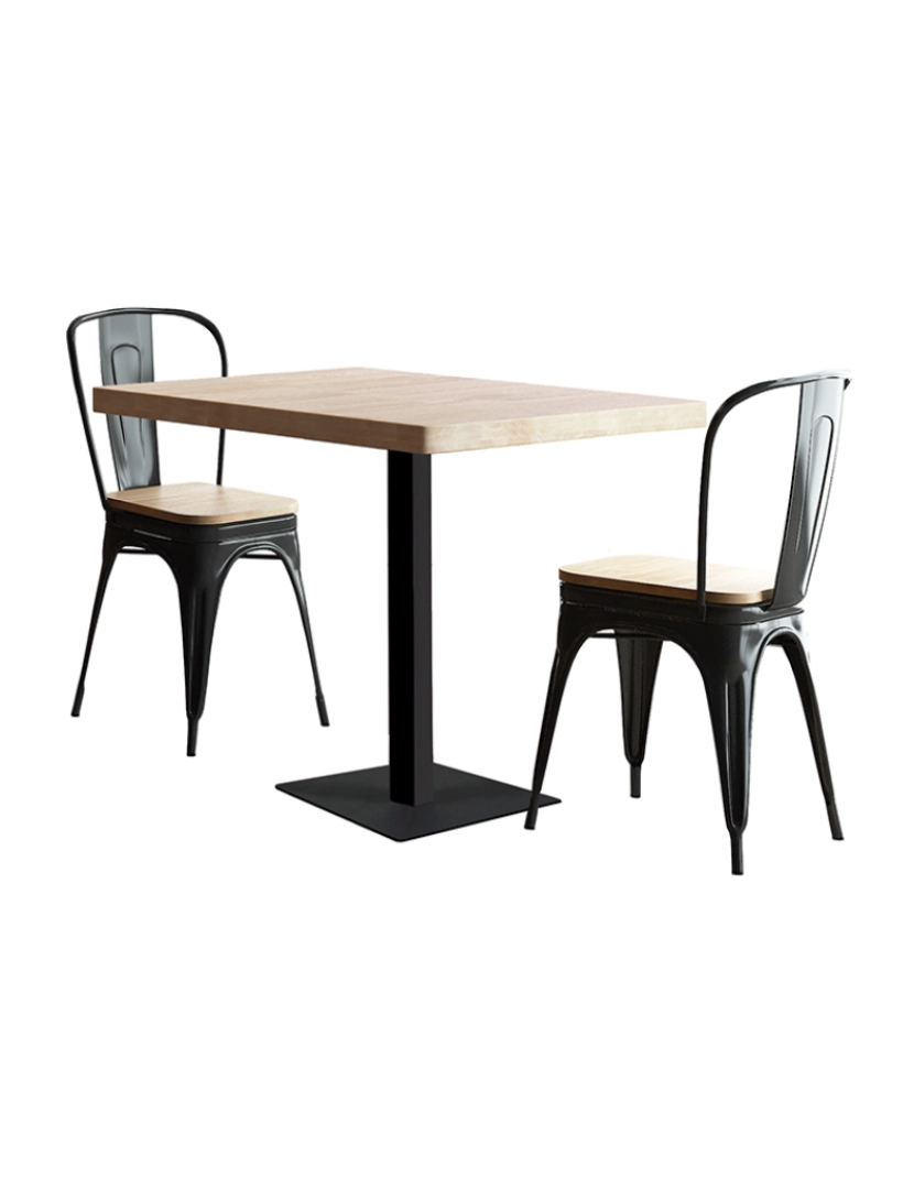 ADEC - MESA MOSS 80 X 60 CM ROBLE NORDISH / NEGRO