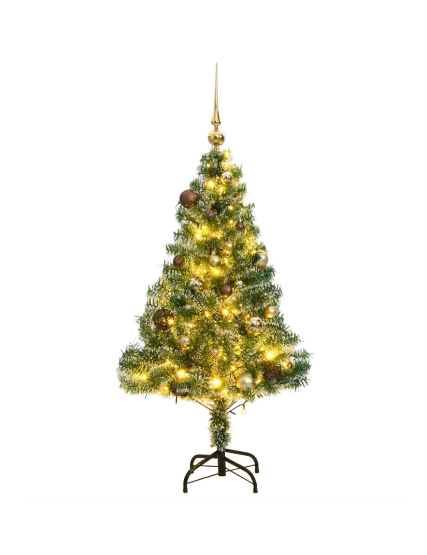 imagem de vidaXL Árvore de Natal artificial c/ 150 LEDs conj. bolas e neve 150cm2