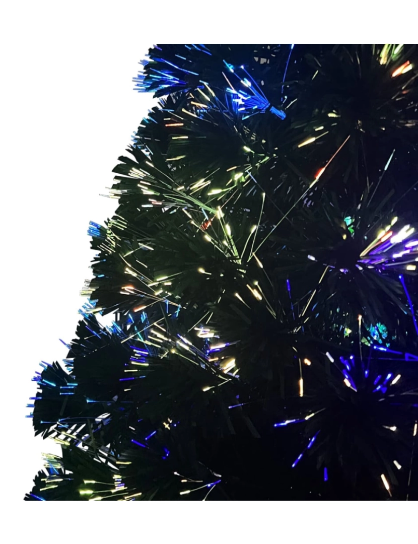 imagem de vidaXL Árvore de Natal artificial com suporte 120 cm fibra ótica verde10