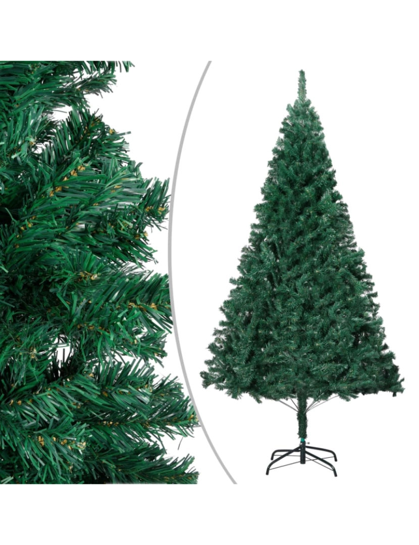 imagem de vidaXL Árvore Natal artificial pré-iluminada c/ bolas 240 cm verde3