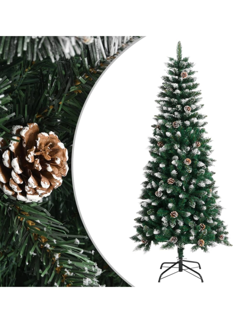 imagem de vidaXL Árvore de Natal artificial com suporte 150 cm PVC verde2