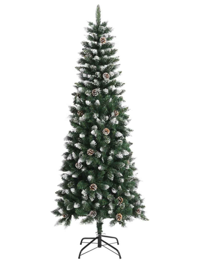 imagem de vidaXL Árvore de Natal artificial com suporte 210 cm PVC verde3