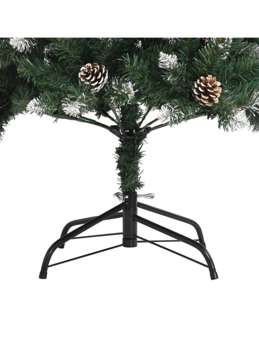 imagem de vidaXL Árvore de Natal artificial com suporte 210 cm PVC verde8