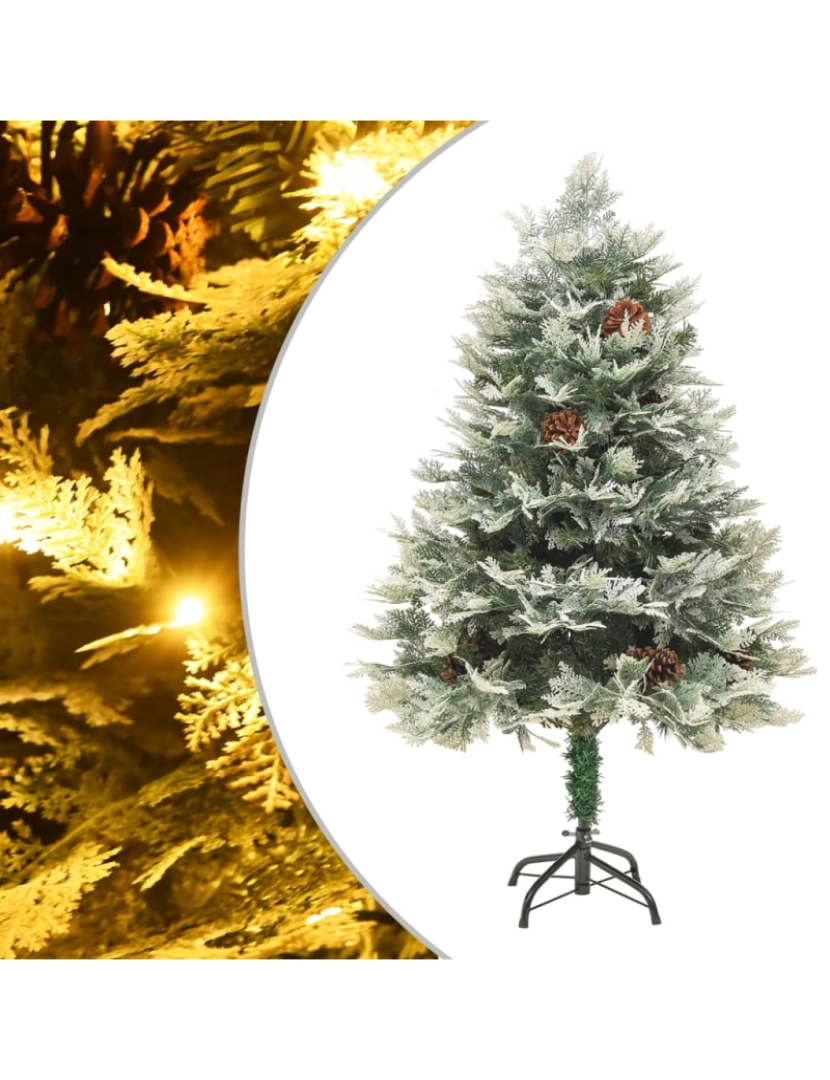 Vidaxl - vidaXL Árvore de Natal com pinhas pré-iluminada 120 cm PVC e PE verde