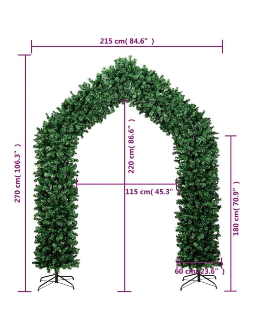 imagem de vidaXL Grinalda de Natal 270 cm verde7