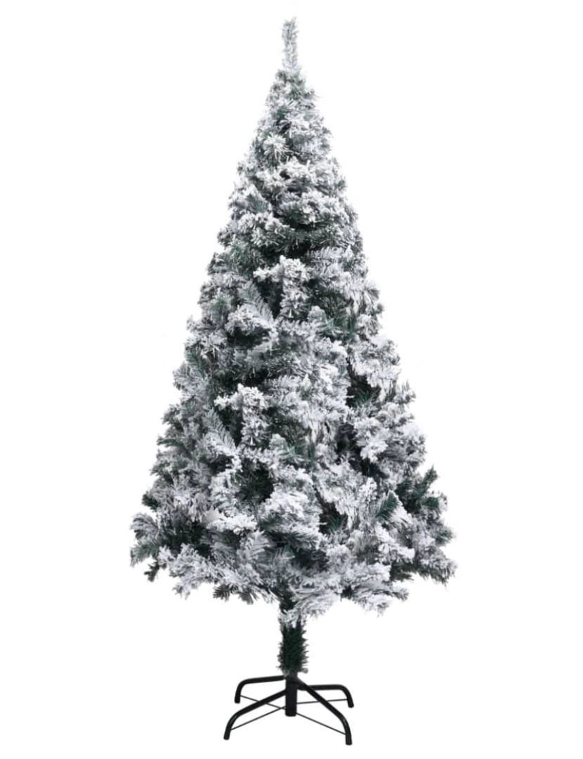 imagem de vidaXL Árvore de Natal artificial c/ flocos de neve 150 cm PVC verde3