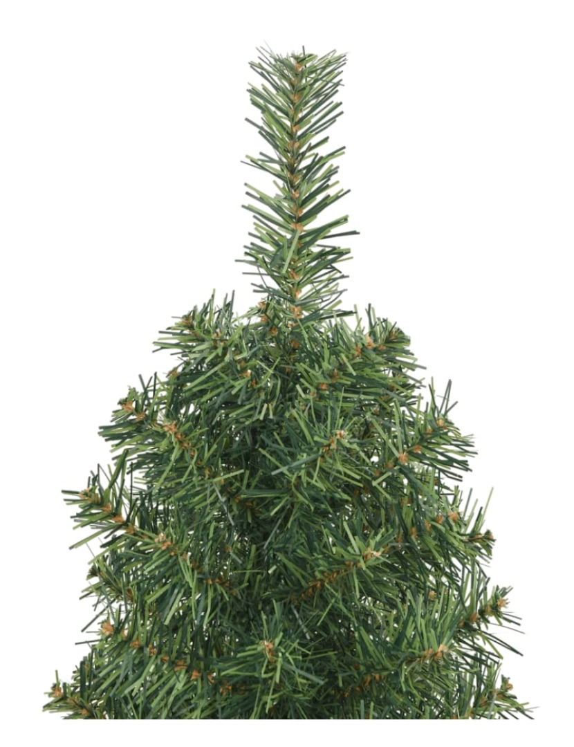 imagem de vidaXL Árvore de Natal artificial fina com suporte 150 cm PVC verde4