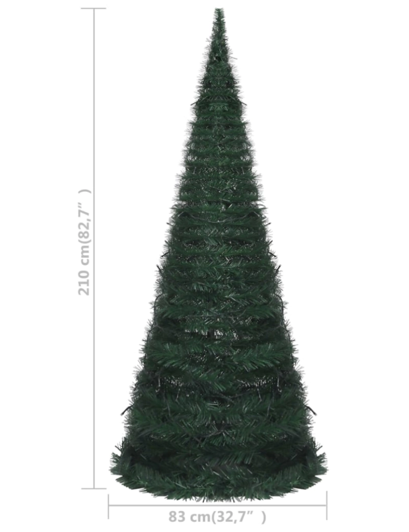 imagem de vidaXL Árvore Natal pop-up artificial pré-iluminada 210 cm verde10