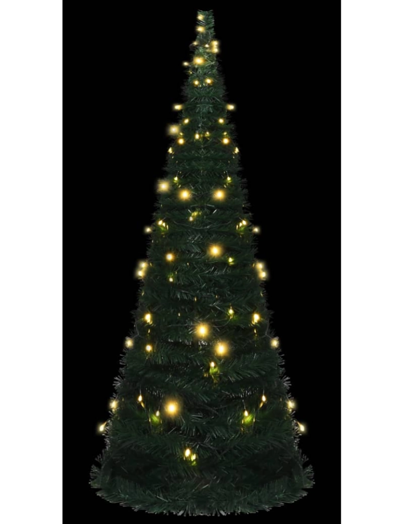 imagem de vidaXL Árvore Natal pop-up artificial pré-iluminada 210 cm verde4