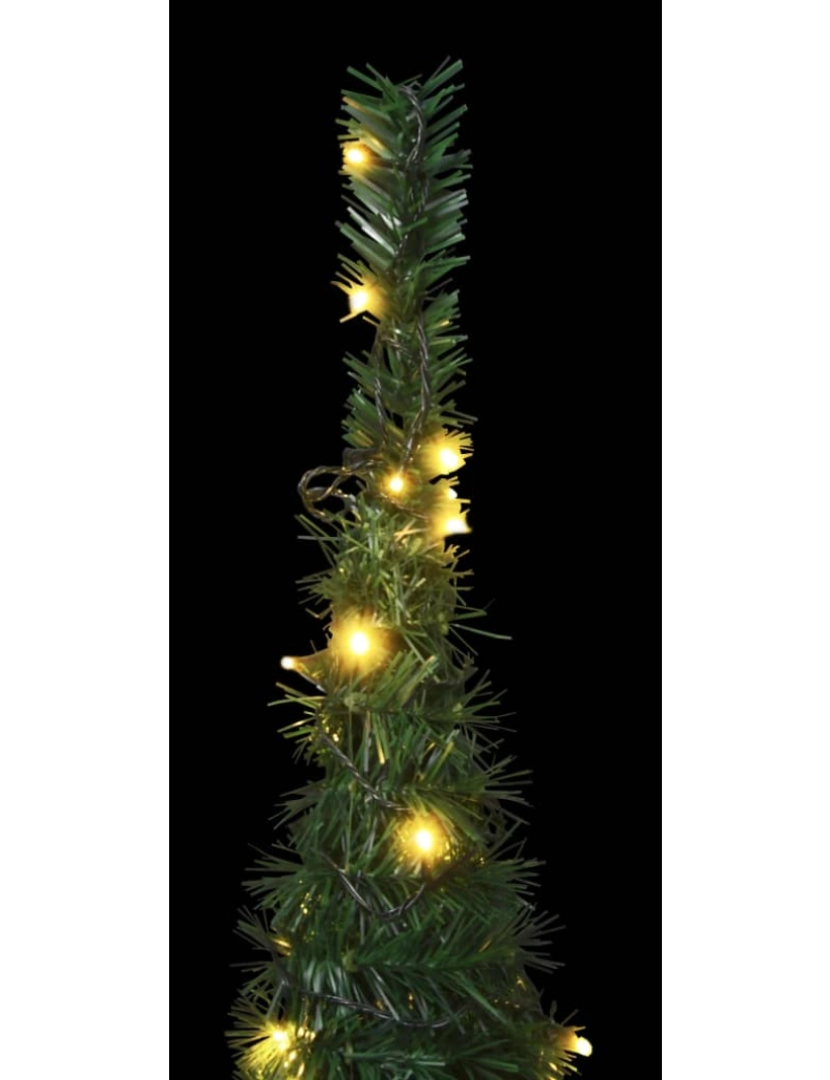 imagem de vidaXL Árvore Natal pop-up artificial pré-iluminada 210 cm verde6