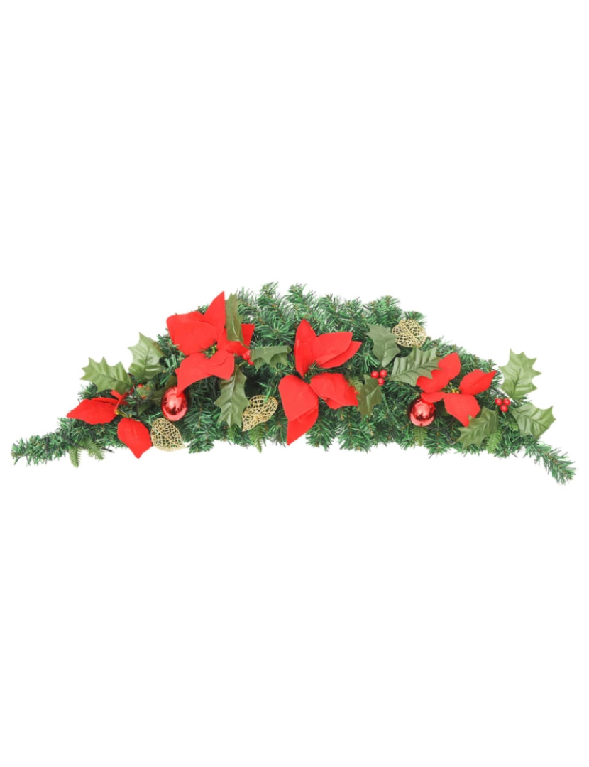 imagem de vidaXL Grinalda de Natal com luzes LED 90 cm PVC verde4