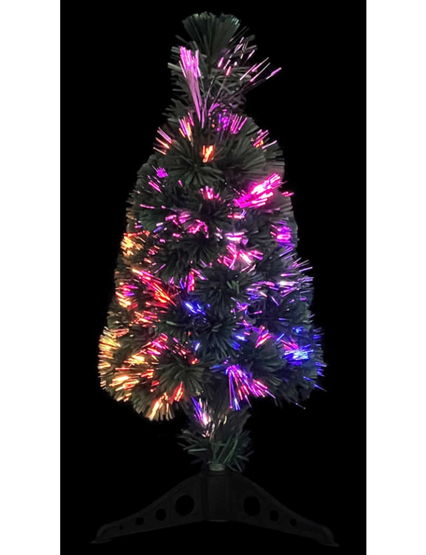 imagem de vidaXL Árvore de Natal artificial fina c/ suporte 64 cm fibra ótica4