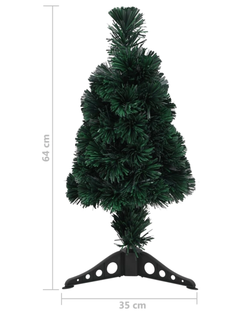 imagem de vidaXL Árvore de Natal artificial fina c/ suporte 64 cm fibra ótica9