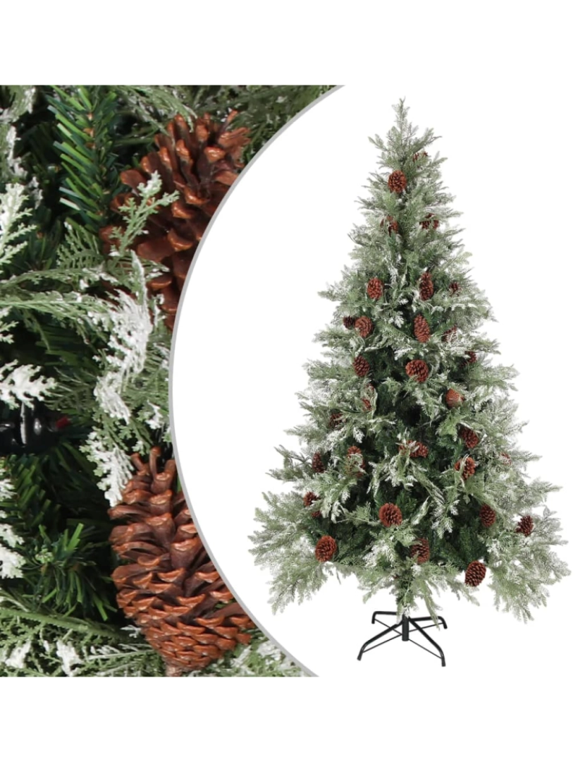 Vidaxl - vidaXL Árvore de Natal com pinhas 195 cm PVC e PE verde e branco