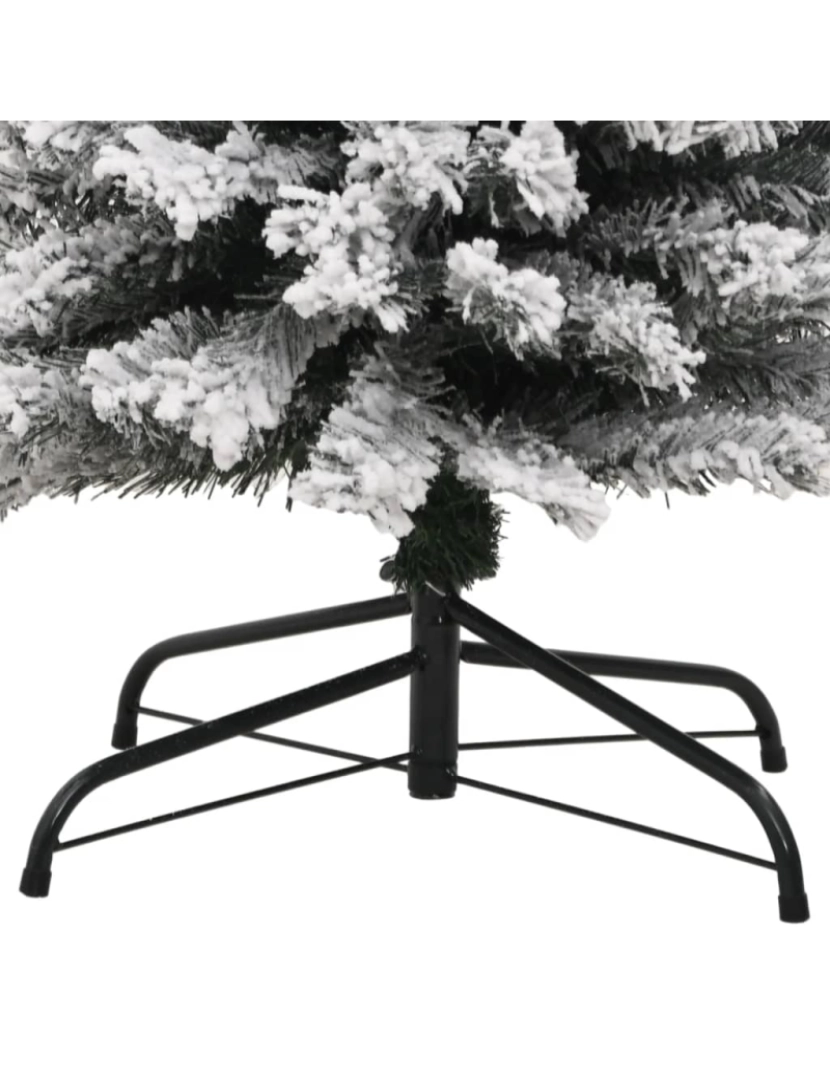 imagem de vidaXL Árvore de Natal artificial fina com neve 180 cm PVC verde6