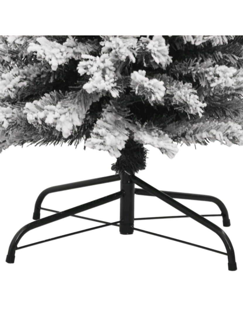 imagem de vidaXL Árvore de Natal artificial fina com neve 240 cm PVC verde6