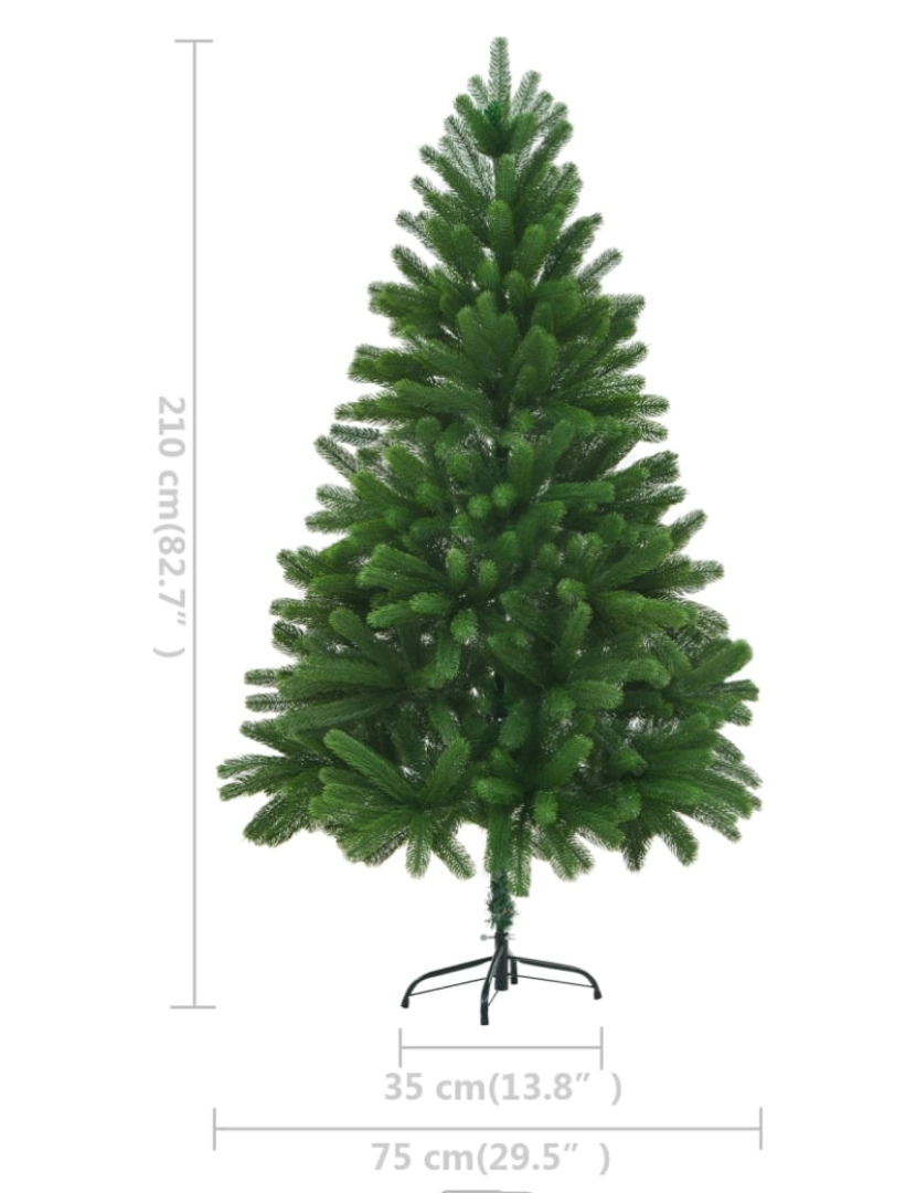 imagem de vidaXL Árvore Natal artificial pré-iluminada c/ bolas 210 cm verde11