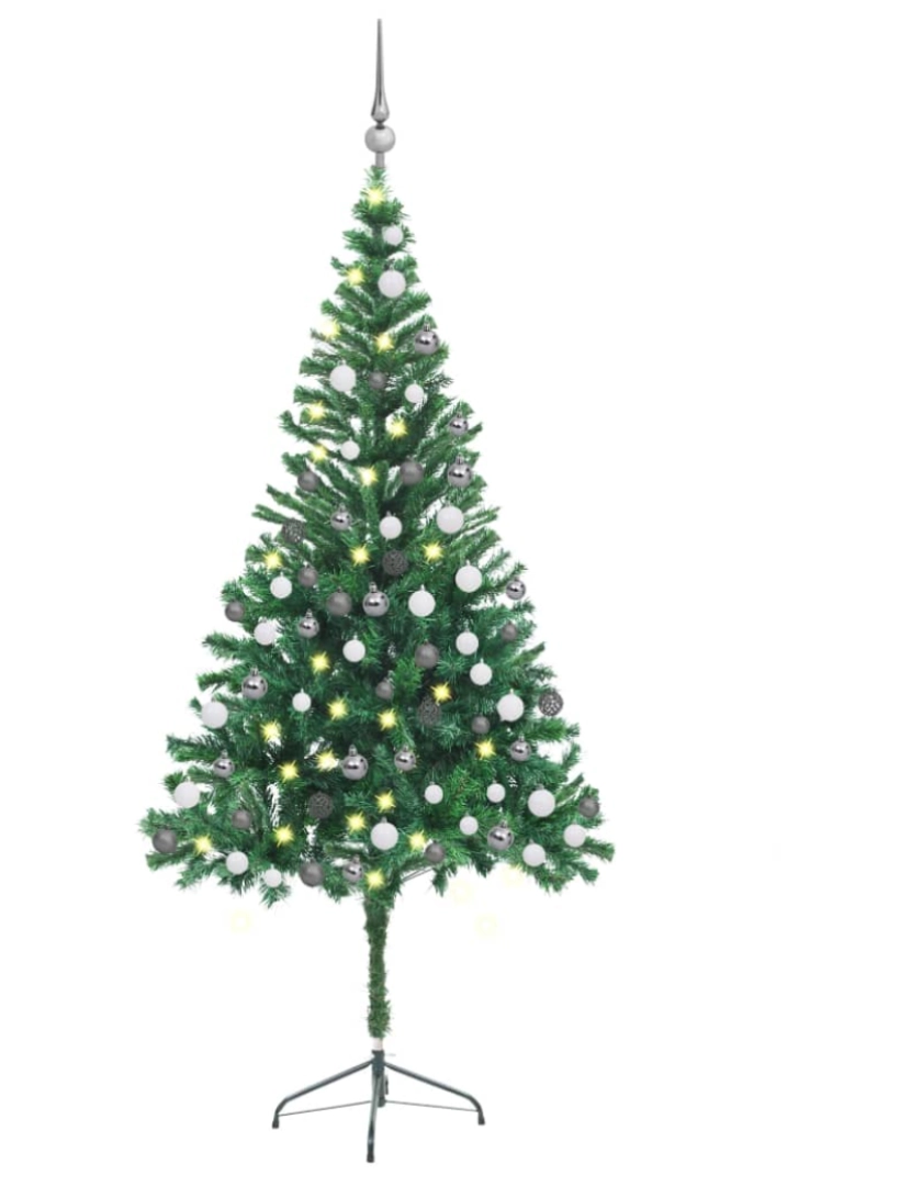 Vidaxl - vidaXL Árvore de Natal artificial pré-iluminada + bolas 564 ramos