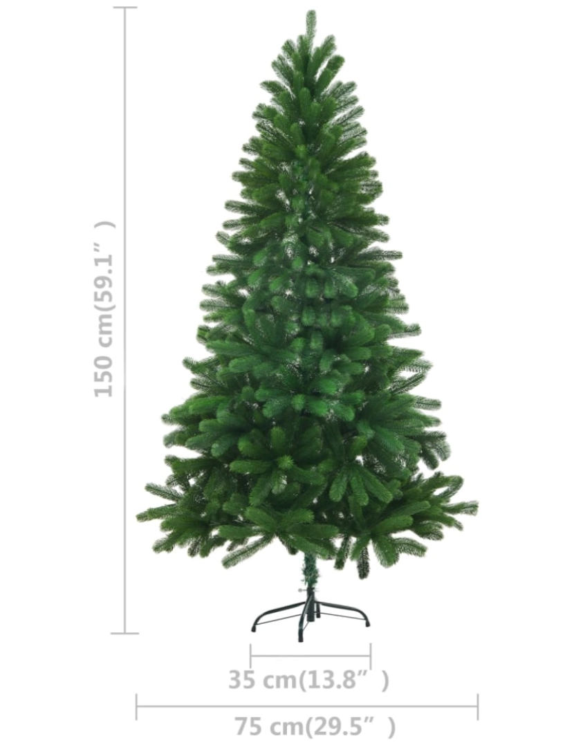 imagem de vidaXL Árvore Natal artificial pré-iluminada c/ bolas 150 cm verde11